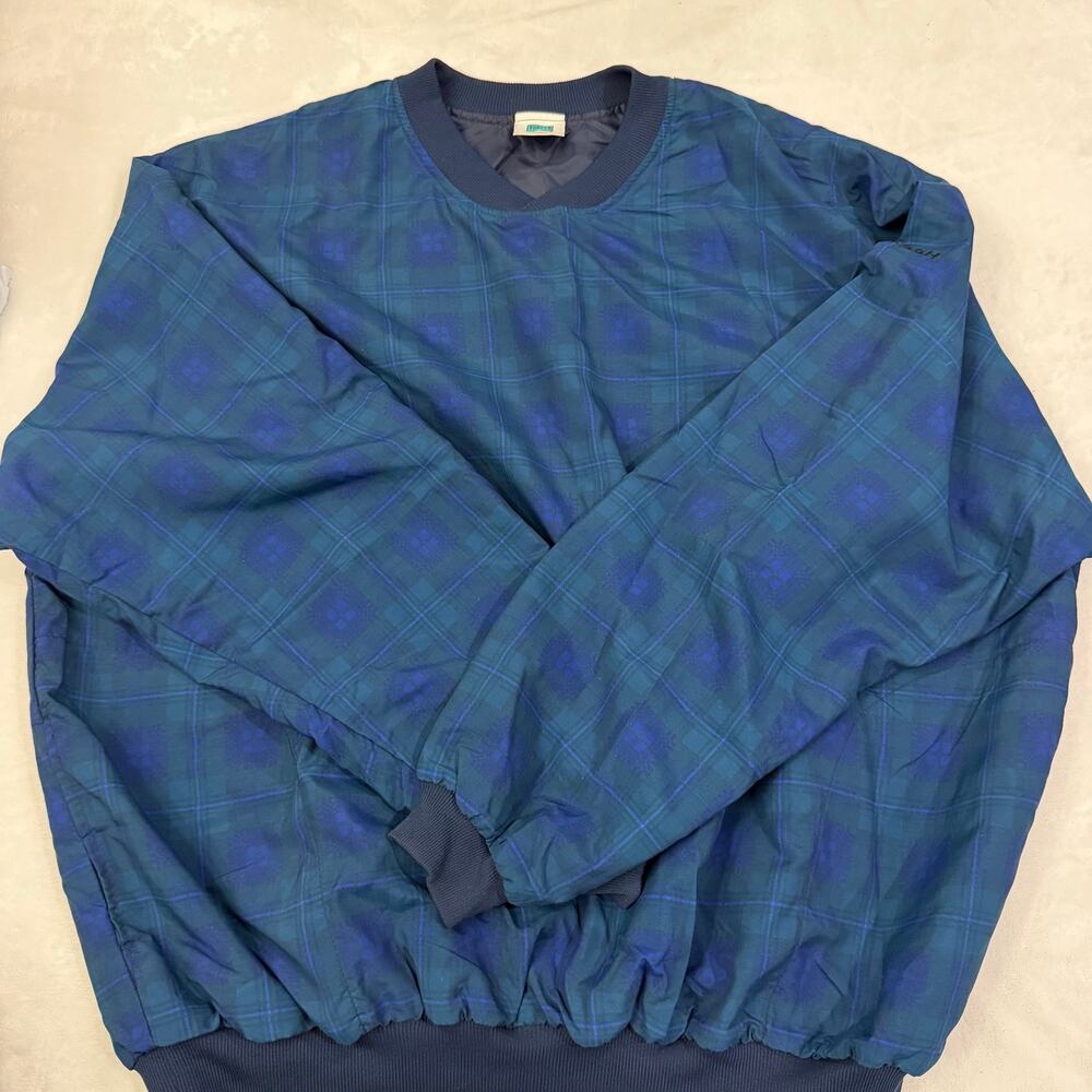 Vintage Turner KOCH Plaid Pullover Jacket Men’s XXL Made USA Blue Green